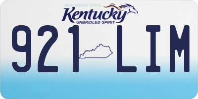 KY license plate 921LIM