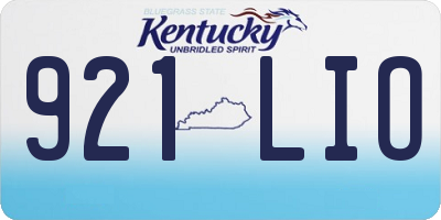 KY license plate 921LIO