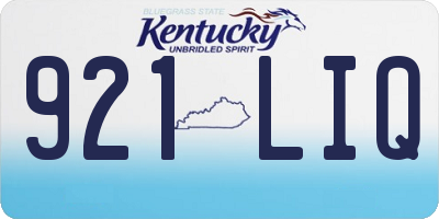 KY license plate 921LIQ