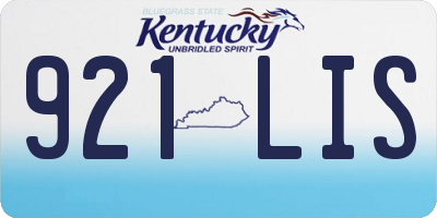 KY license plate 921LIS