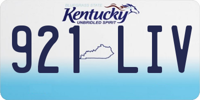 KY license plate 921LIV