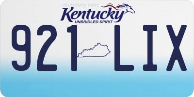 KY license plate 921LIX