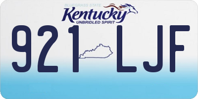 KY license plate 921LJF