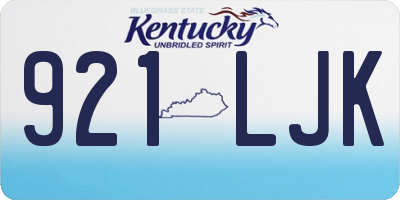 KY license plate 921LJK