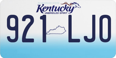 KY license plate 921LJO