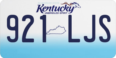 KY license plate 921LJS