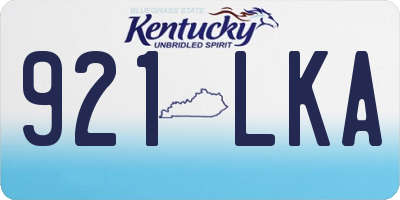 KY license plate 921LKA