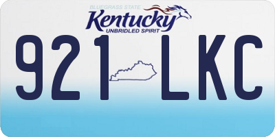KY license plate 921LKC