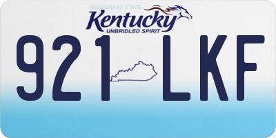 KY license plate 921LKF