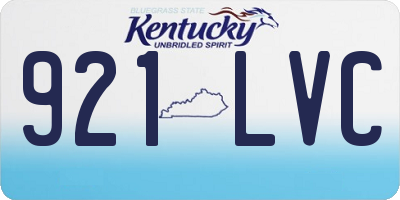 KY license plate 921LVC