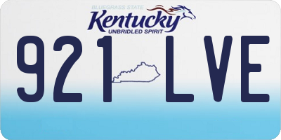 KY license plate 921LVE