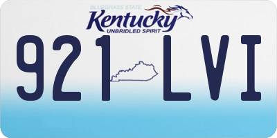 KY license plate 921LVI