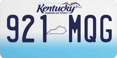 KY license plate 921MQG