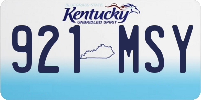 KY license plate 921MSY