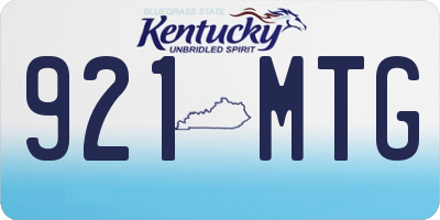 KY license plate 921MTG