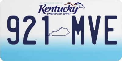 KY license plate 921MVE