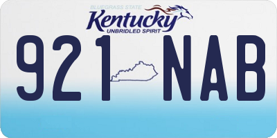 KY license plate 921NAB