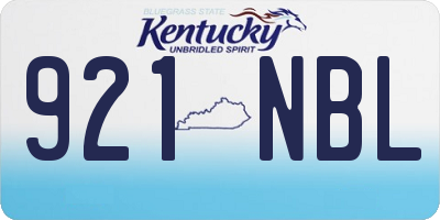KY license plate 921NBL