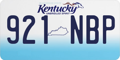 KY license plate 921NBP