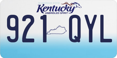 KY license plate 921QYL