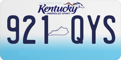 KY license plate 921QYS