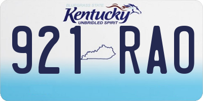 KY license plate 921RAO