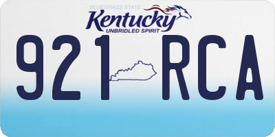 KY license plate 921RCA
