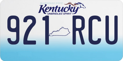 KY license plate 921RCU