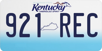 KY license plate 921REC
