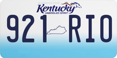 KY license plate 921RIO