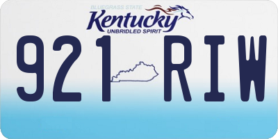 KY license plate 921RIW