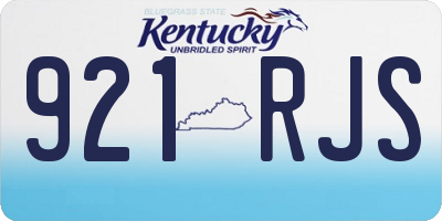 KY license plate 921RJS