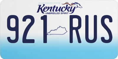 KY license plate 921RUS