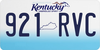 KY license plate 921RVC