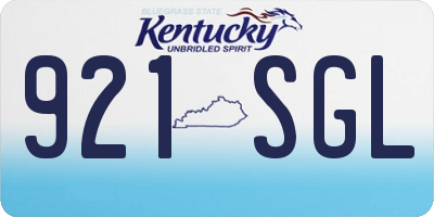 KY license plate 921SGL