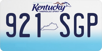 KY license plate 921SGP