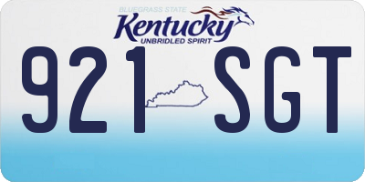 KY license plate 921SGT
