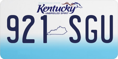 KY license plate 921SGU