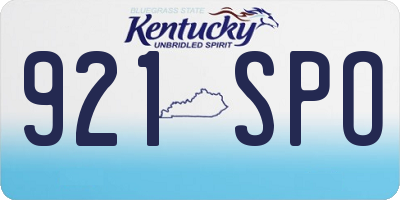 KY license plate 921SPO