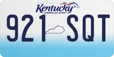 KY license plate 921SQT