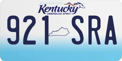 KY license plate 921SRA