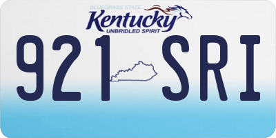 KY license plate 921SRI