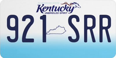 KY license plate 921SRR