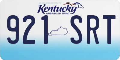KY license plate 921SRT