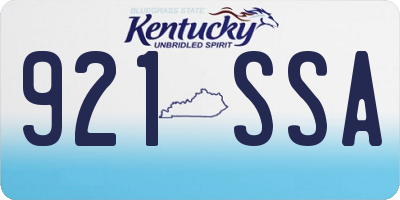 KY license plate 921SSA