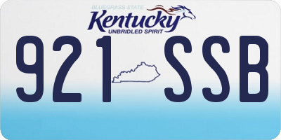 KY license plate 921SSB