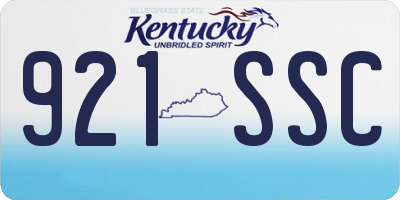 KY license plate 921SSC