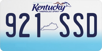 KY license plate 921SSD