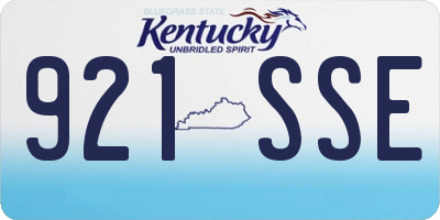 KY license plate 921SSE