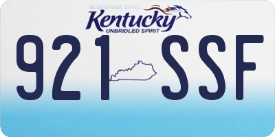 KY license plate 921SSF